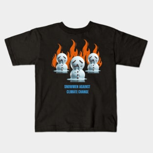 Snowmen Against Climate Change Kids T-Shirt